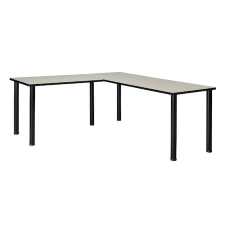 Kee Desking Kee L-Desk Shells, 66 D X 29 H, 66 W X Wood, Metal, Black, Maple ML662442PLBPBK